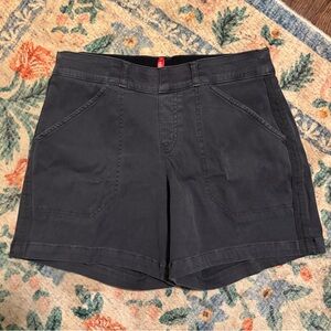 Spanx Stretch Twill Shorts, 6” dark gray